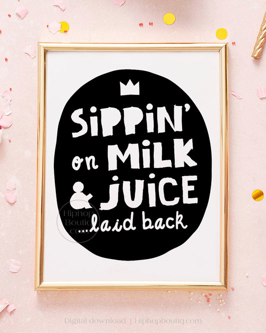 Sippin' on milk and juice | Hip hop theme party | Notorious One birthday decor - HiphopBoutiq