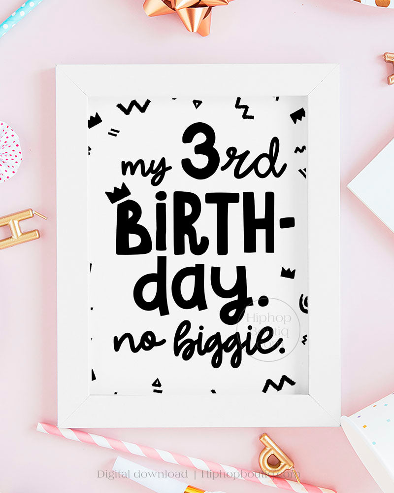 My 3rd Birthday 90s Hip Hop Party Sign