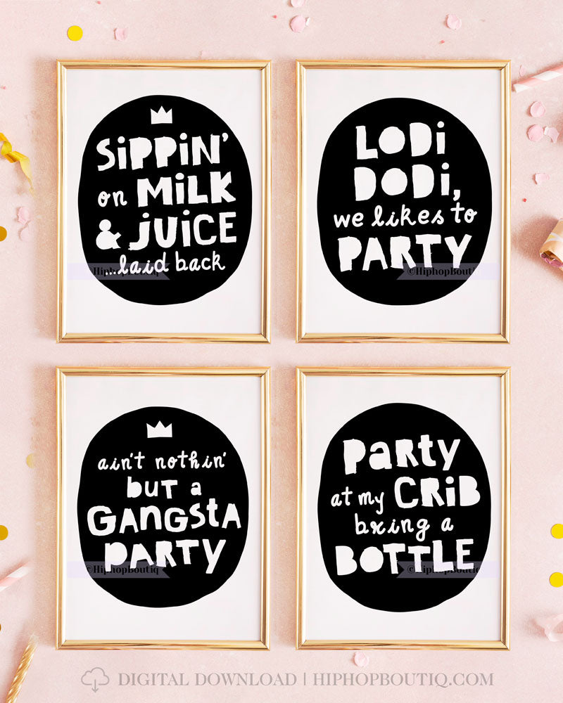 Kids Hip Hop Birthday Party Sign Bundle