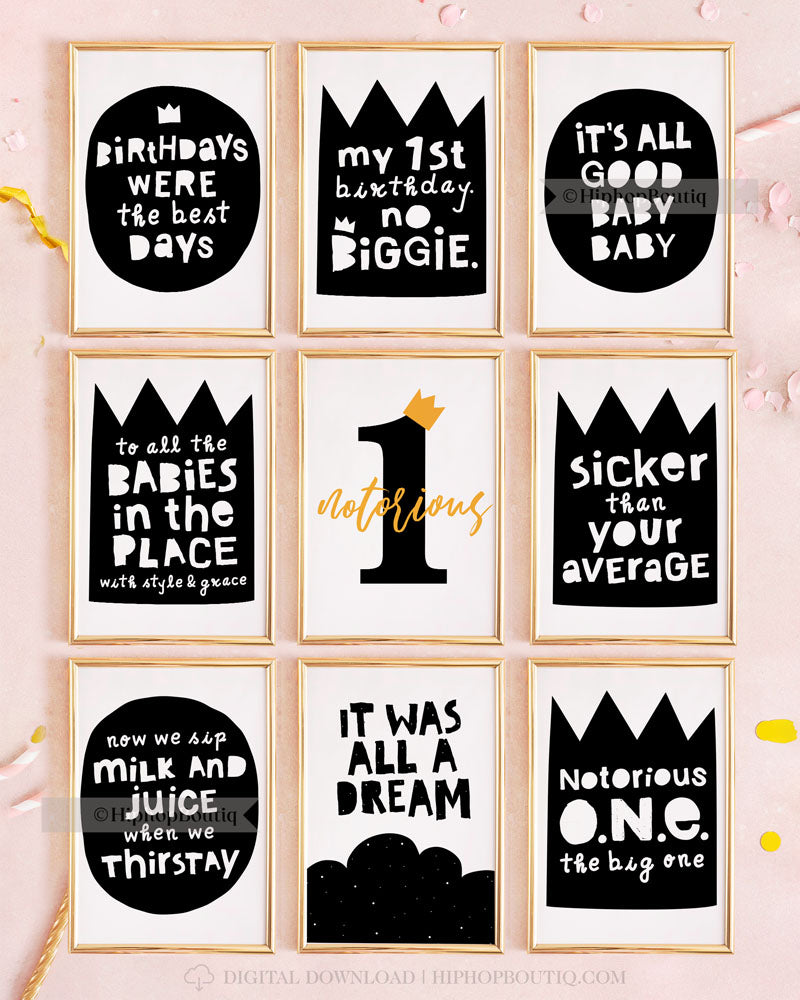 No biggie birthday party decorations | Notorious one first birthday | 90s hip hop party bundle - HiphopBoutiq
