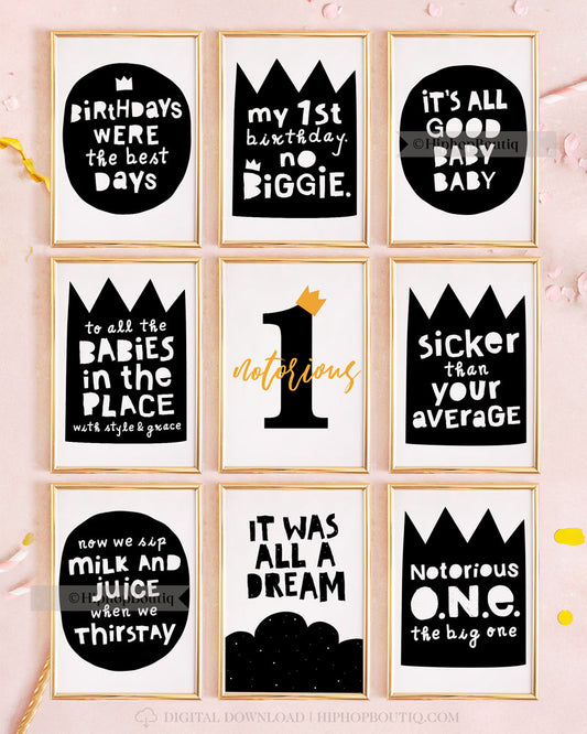 No biggie birthday party decorations | Notorious one first birthday | 90s hip hop party bundle - HiphopBoutiq