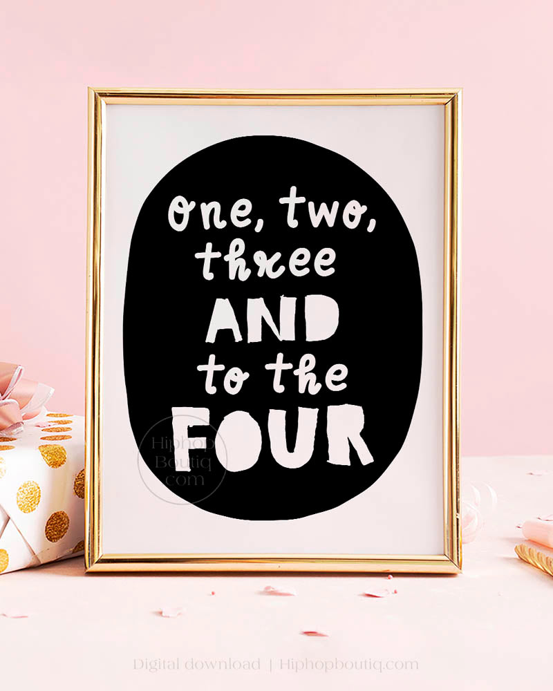 4th Birthday Hip Hop Party Sign Bundle