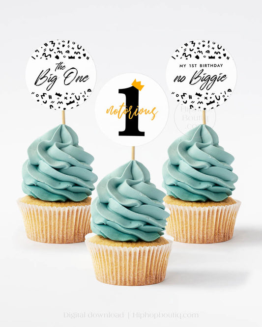 The Big One 1st Birthday Cupcake Toppers