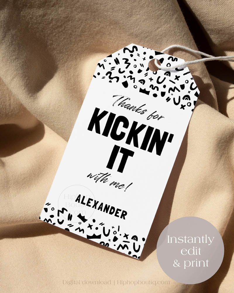 Hip Hop Party Thank You Gift Tag