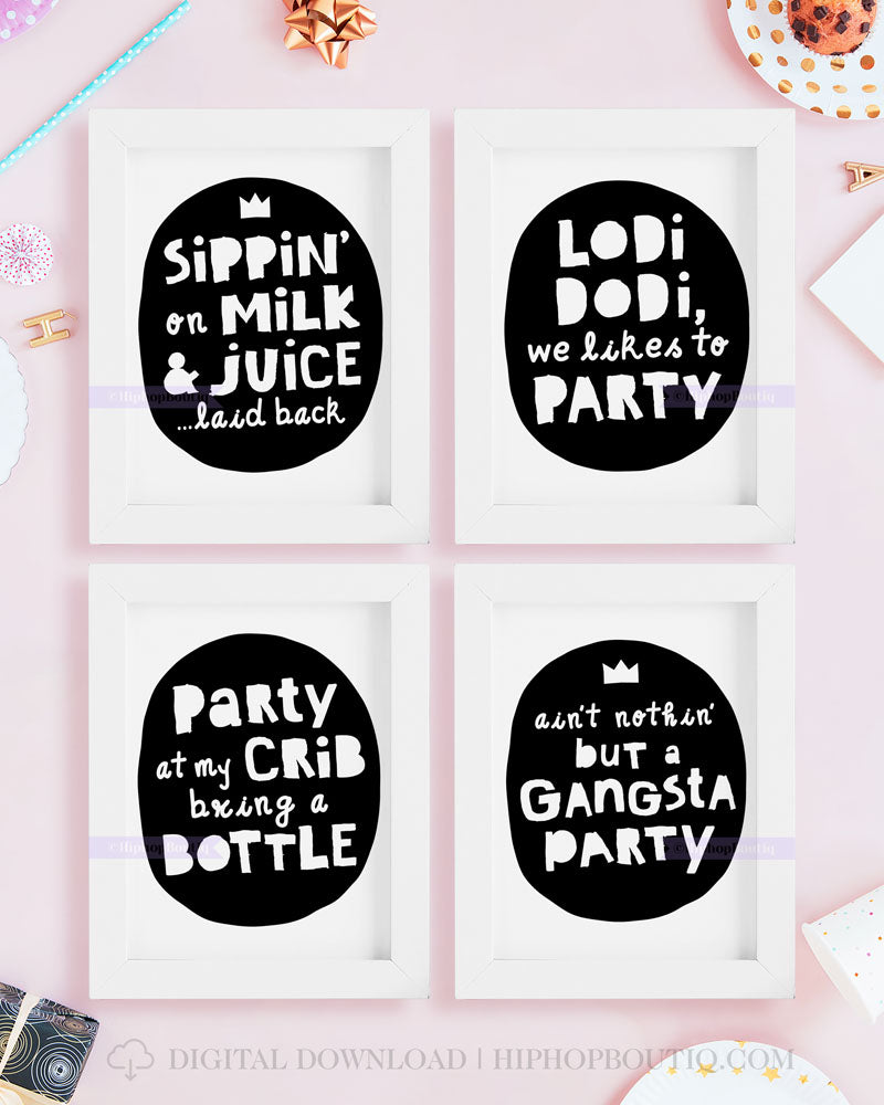 Kids Hip Hop Birthday Party Sign Bundle