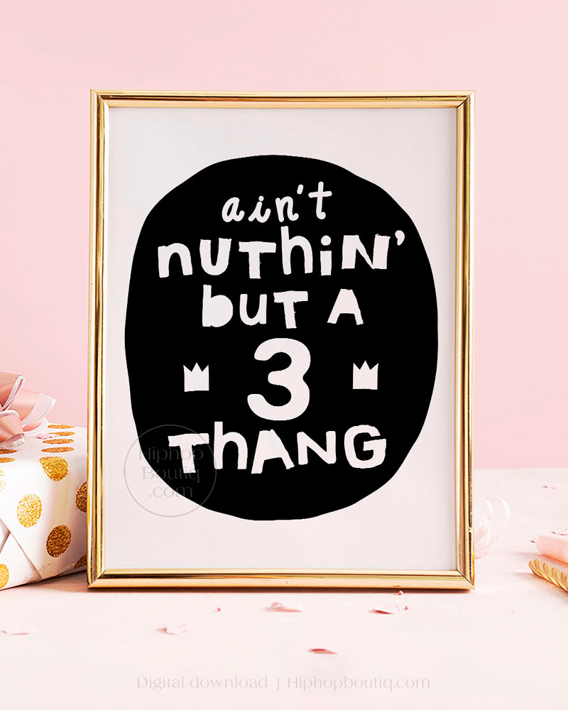 Ain't nothin but a 3 thang | Notorious hip hop birthday party decorations - HiphopBoutiq