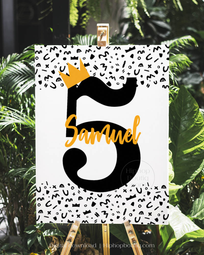 Hip hop Themed 5th Birthday Welcome Sign