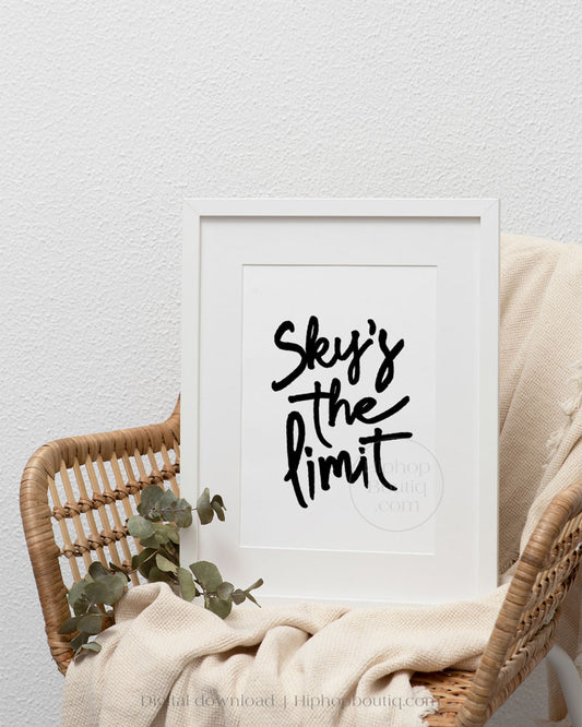 Hip hop themed nursery poster | Sky's the limit | Hip hop nursery decor - HiphopBoutiq