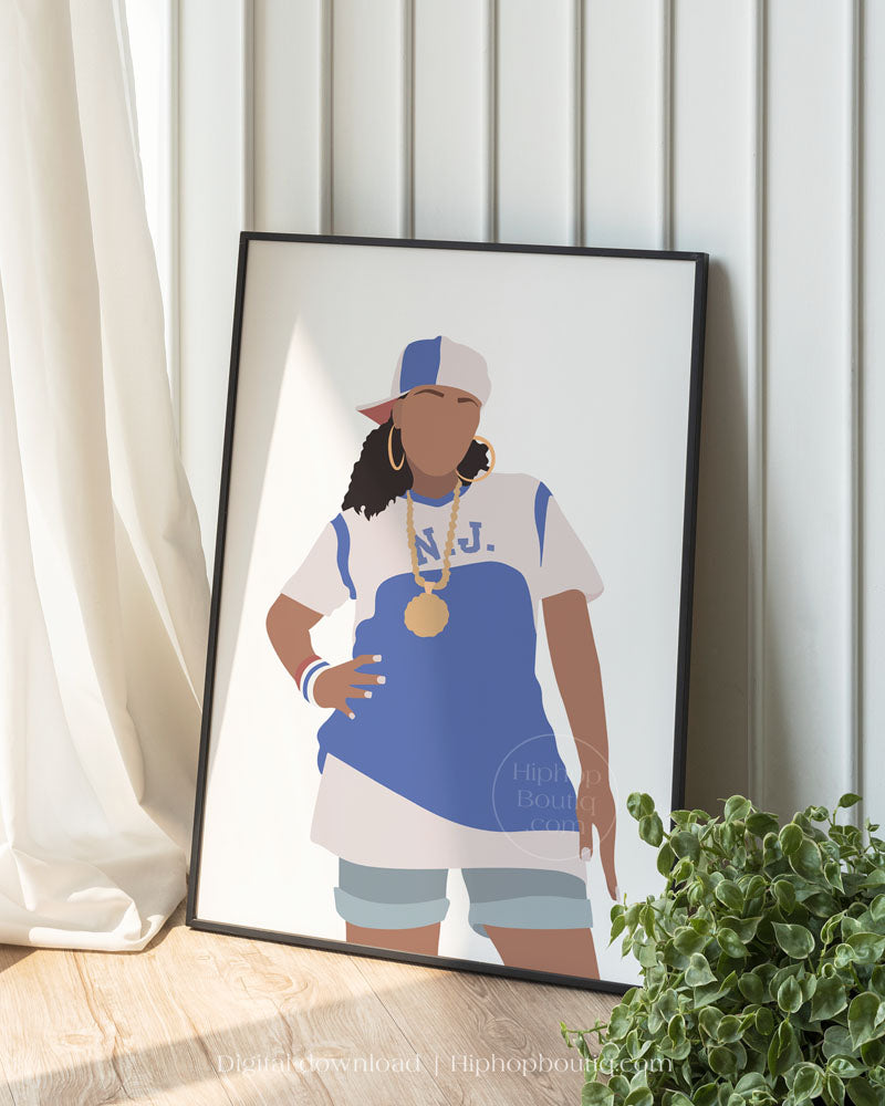 90s female rapper poster | Old school hip hop artist | Rapper wall art - HiphopBoutiq
