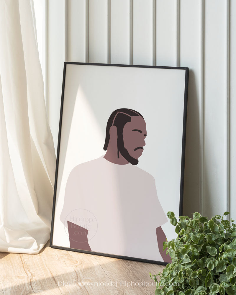 Rapper poster | Rapper portrait printable | Hip hop artist wall art - HiphopBoutiq