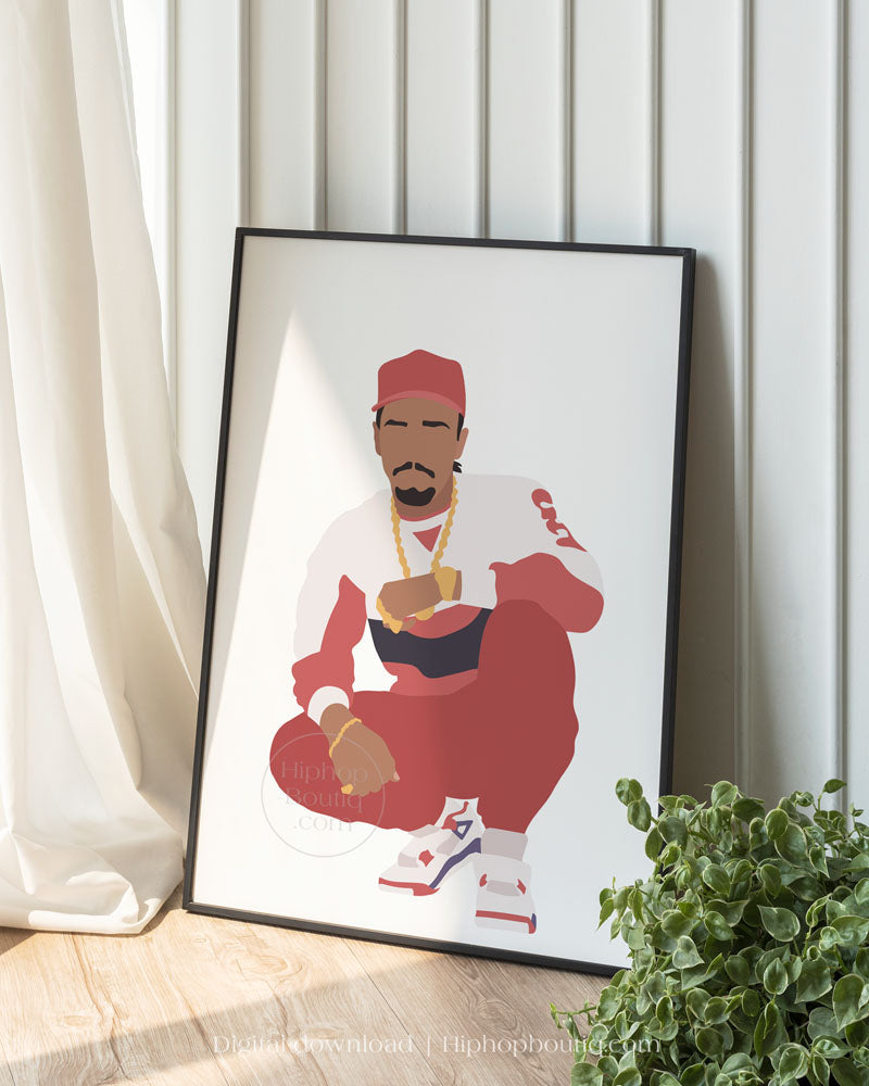 Old school rapper poster | 90s hip hop wall art printable - HiphopBoutiq