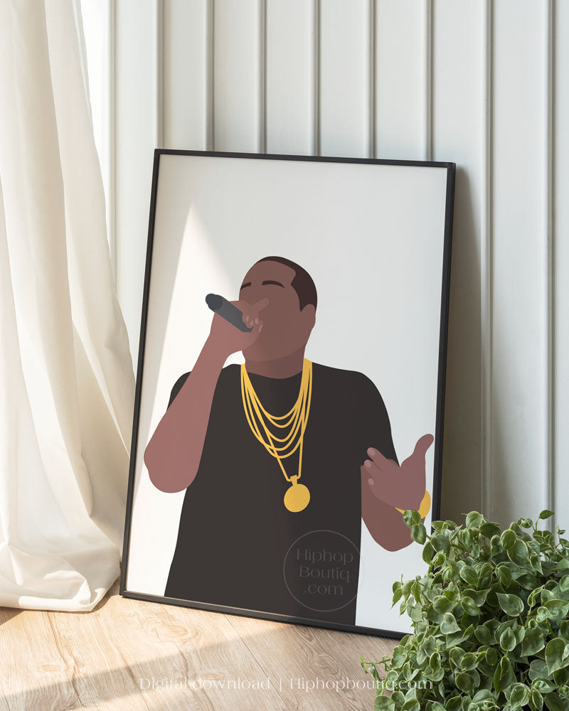 Old school rapper printable poster | 90s hip hop artist wall art - HiphopBoutiq