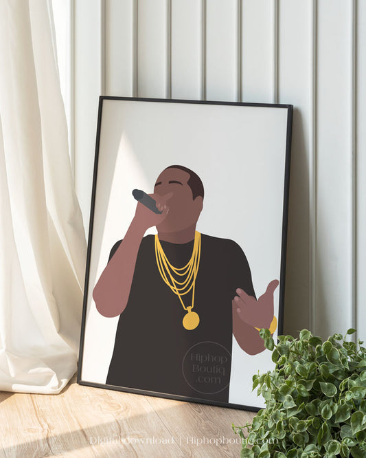 Old school rapper printable poster | 90s hip hop artist wall art - HiphopBoutiq