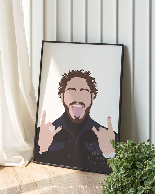 Rapper poster | Hip hop artist portrait printable - HiphopBoutiq