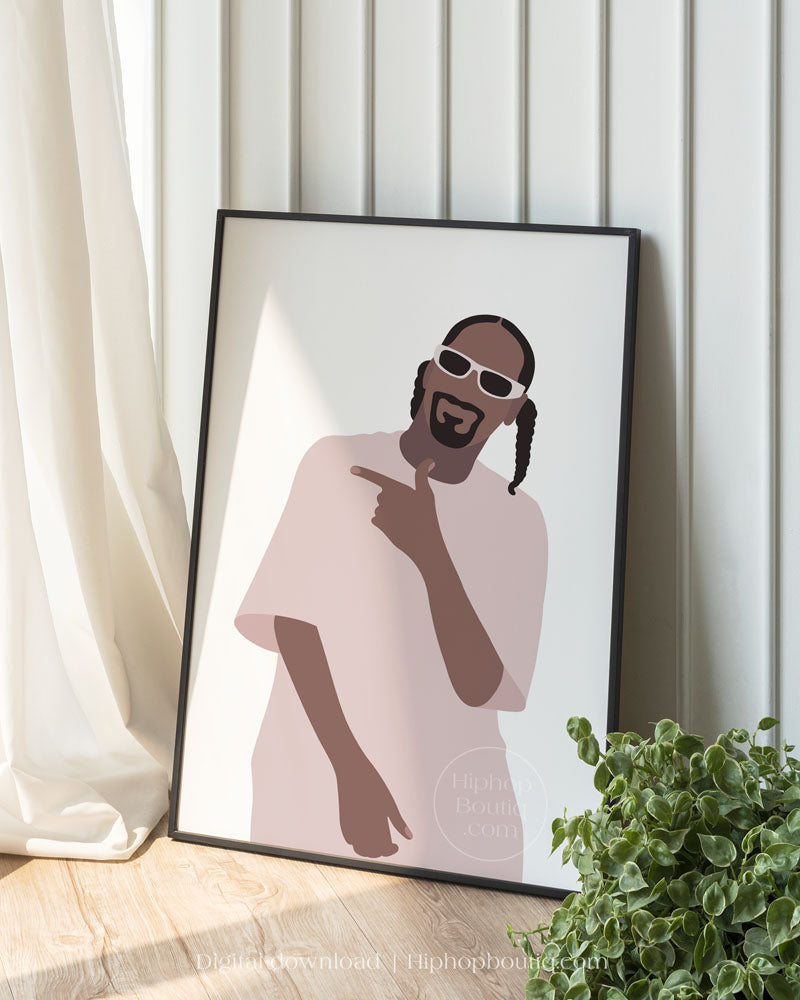 Old school rapper poster | 90s hip hop wall art printable - HiphopBoutiq
