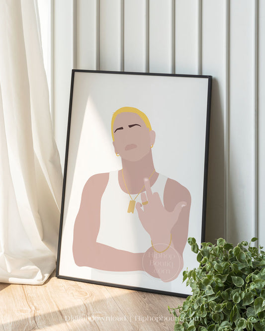 Old school rapper poster | 90s hip hop wall art printable - HiphopBoutiq