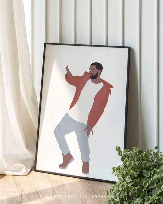 Rapper poster | Hip hop artist portrait printable - HiphopBoutiq
