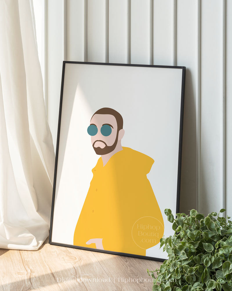 Rapper printable poster | Hip hop artist wall art | Rapper portrait art - HiphopBoutiq
