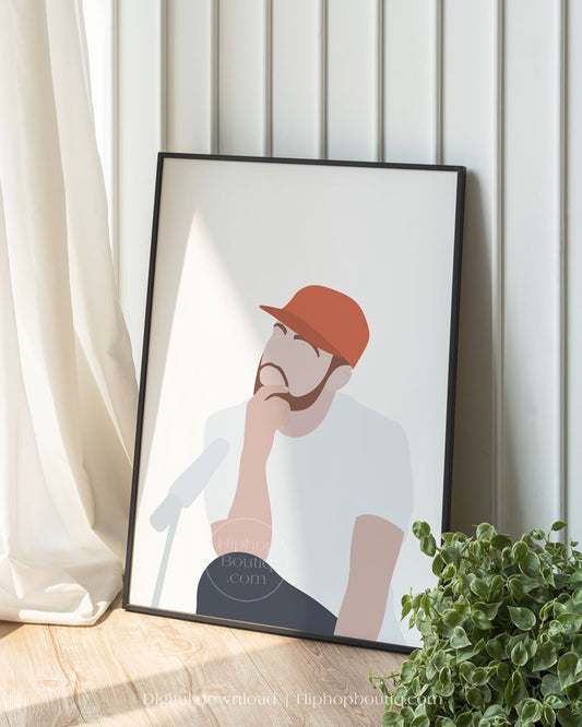 Rapper poster | Hip hop artist wall art | Rapper portrait - HiphopBoutiq