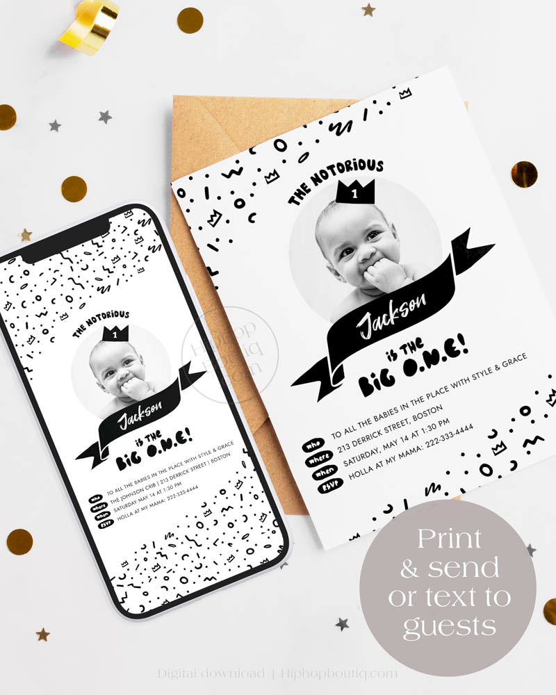 The Big One Notorious Birthday Invite Template