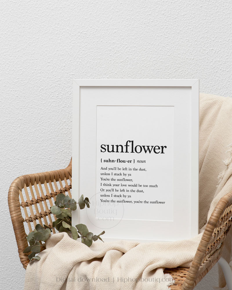 Sunflower Rap Definition Poster