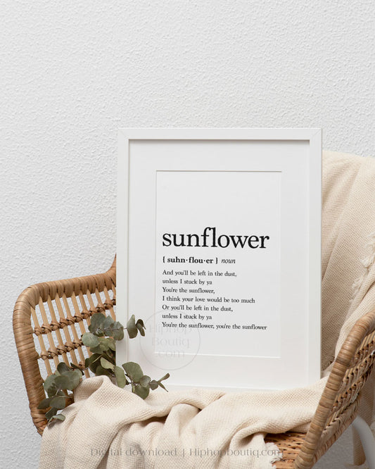 Sunflower Rap Definition Poster