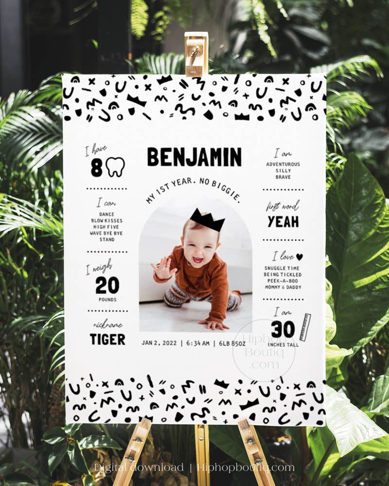 My 1st Year Editable Milestone Sign Template