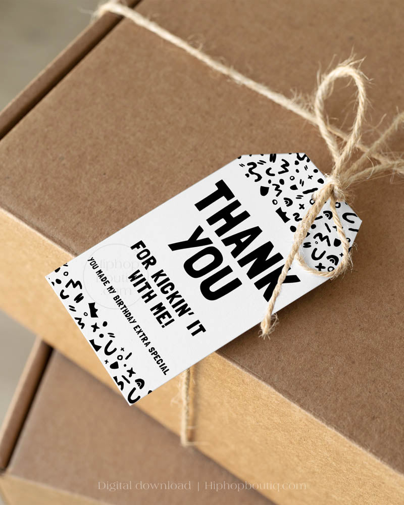 Thank You Gift Tag Hip Hop Themed Birthday