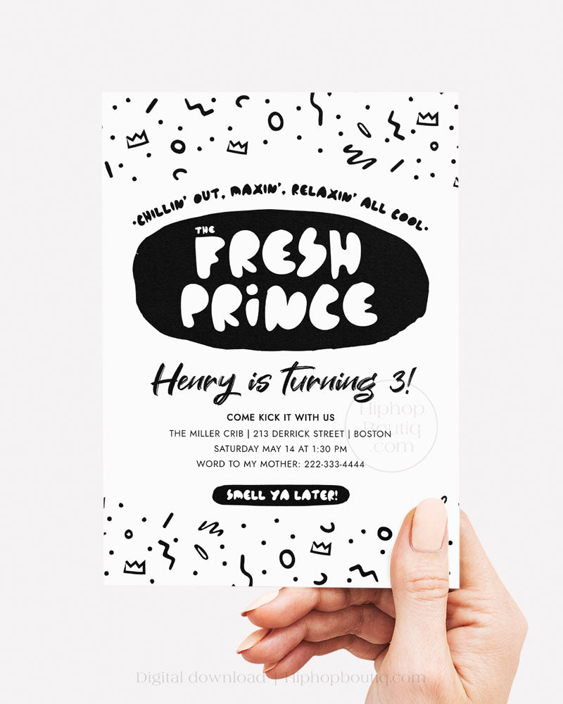90s Hip Hop Themed Birthday Invitation