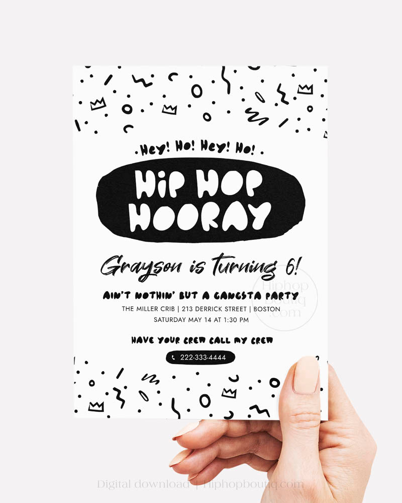 Hip Hop Hooray Birthday Invitation Template