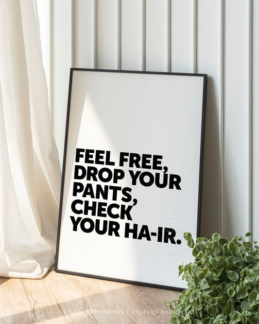 Hip hop themed bathroom sign | Old school hip hop bathroom decor - HiphopBoutiq
