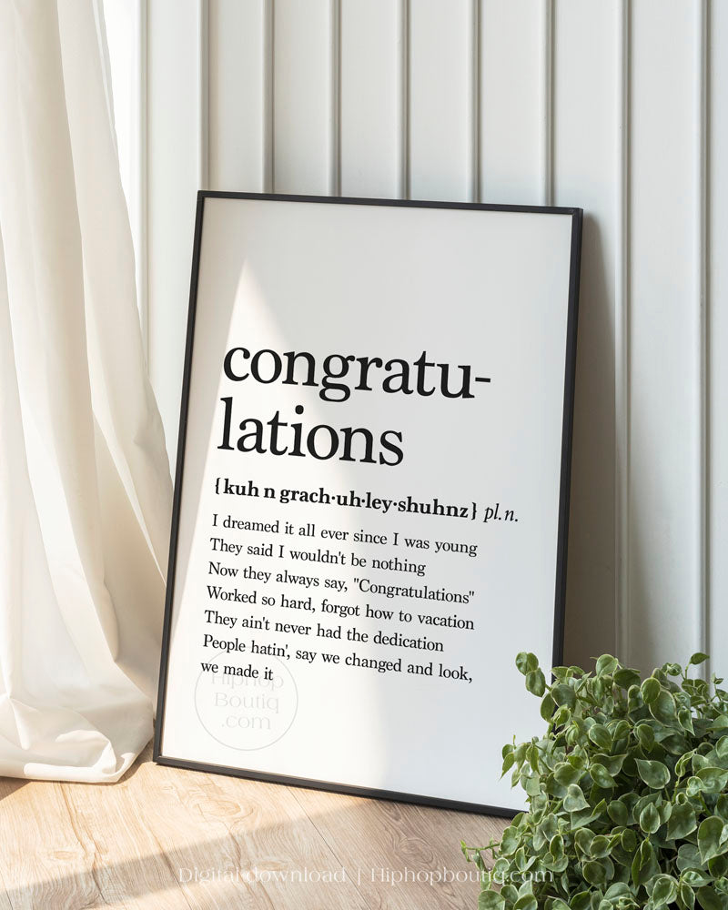 Congratulations Rap Definition Poster