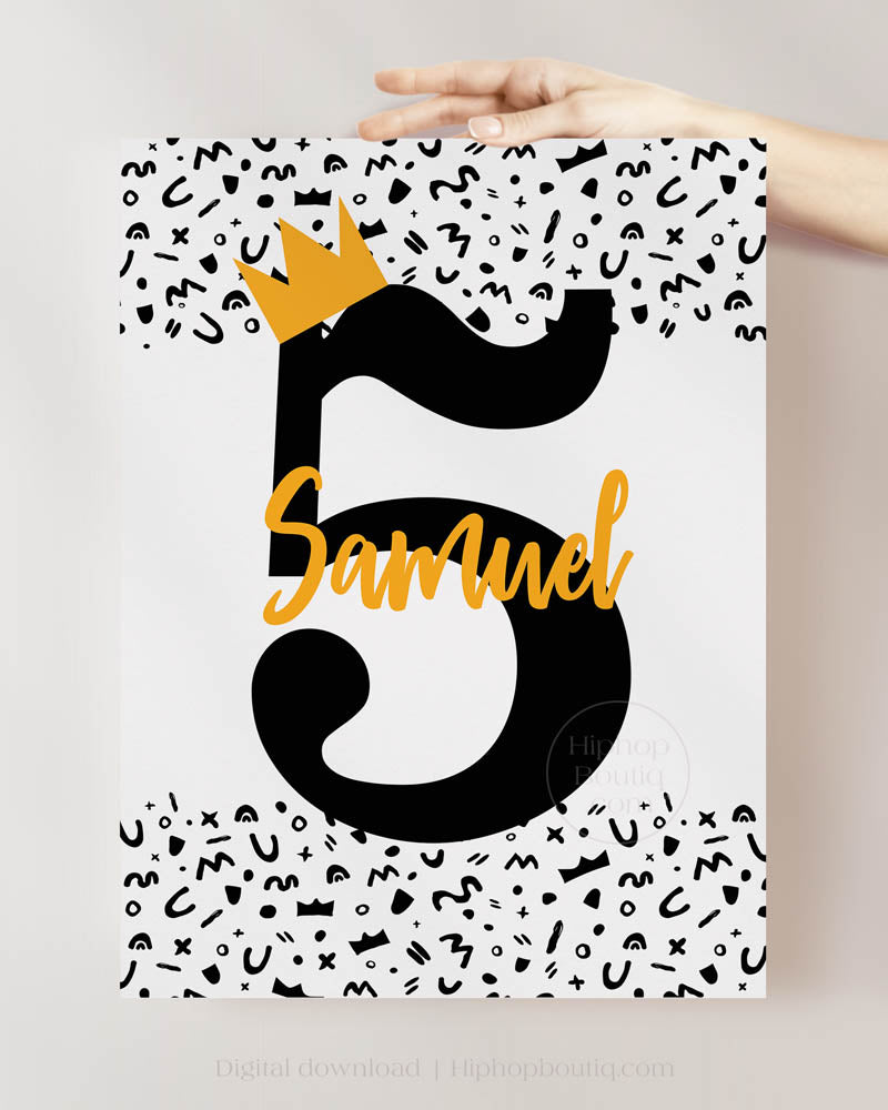 Hip hop Themed 5th Birthday Welcome Sign