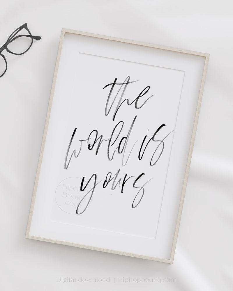 90s hip hop bedroom wall art | The world is yours - HiphopBoutiq