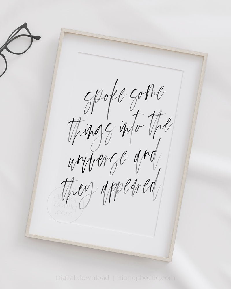 Hip hop themed bedroom decor | Spoke some things into the universe and they appeared poster - HiphopBoutiq