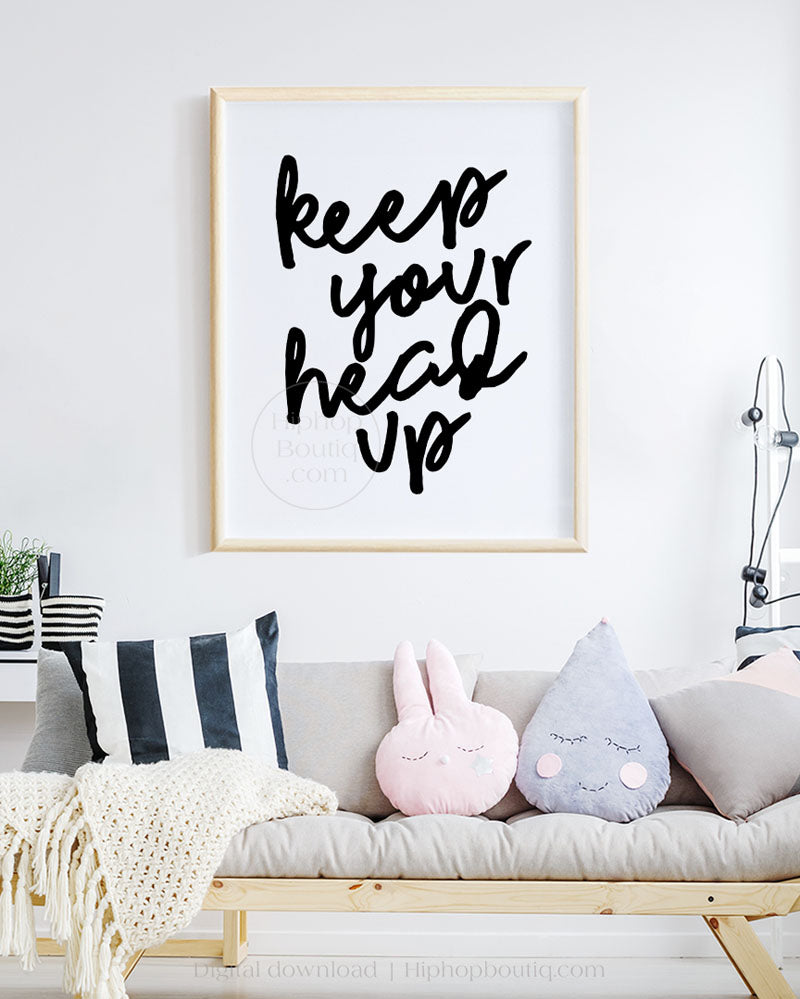 Hip hop themed nursery poster | Keep your head up | Printable hip hop nursery decor - HiphopBoutiq