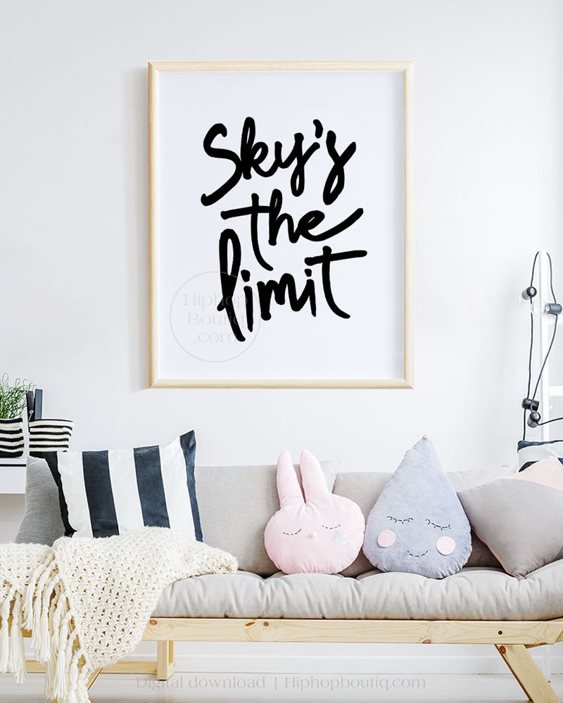 Hip hop themed nursery poster | Sky's the limit | Hip hop nursery decor - HiphopBoutiq