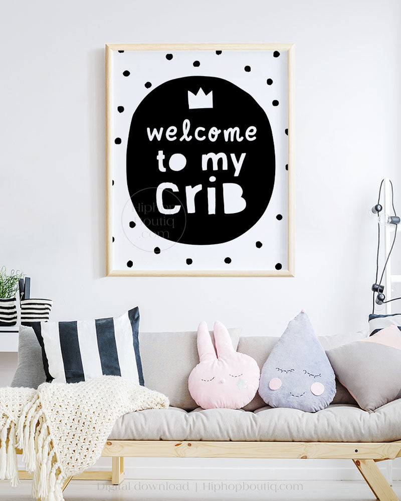 Welcome to my crib nursery sign | Hip hop themed nursery | Baby room decor - HiphopBoutiq