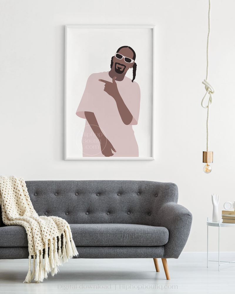 Old school rapper poster | 90s hip hop wall art printable - HiphopBoutiq