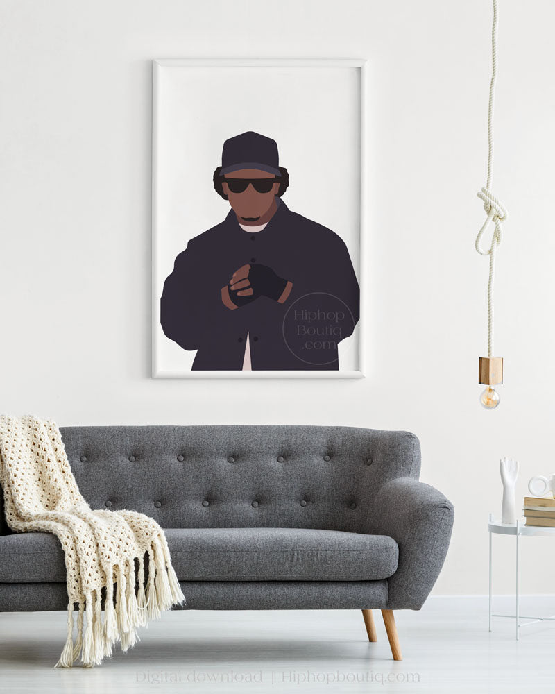 90s rapper poster | Old school hip hop wall art printable - HiphopBoutiq