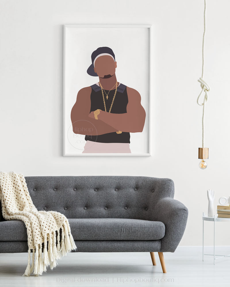 Old school rapper poster | Minimalist hip hop wall art - HiphopBoutiq