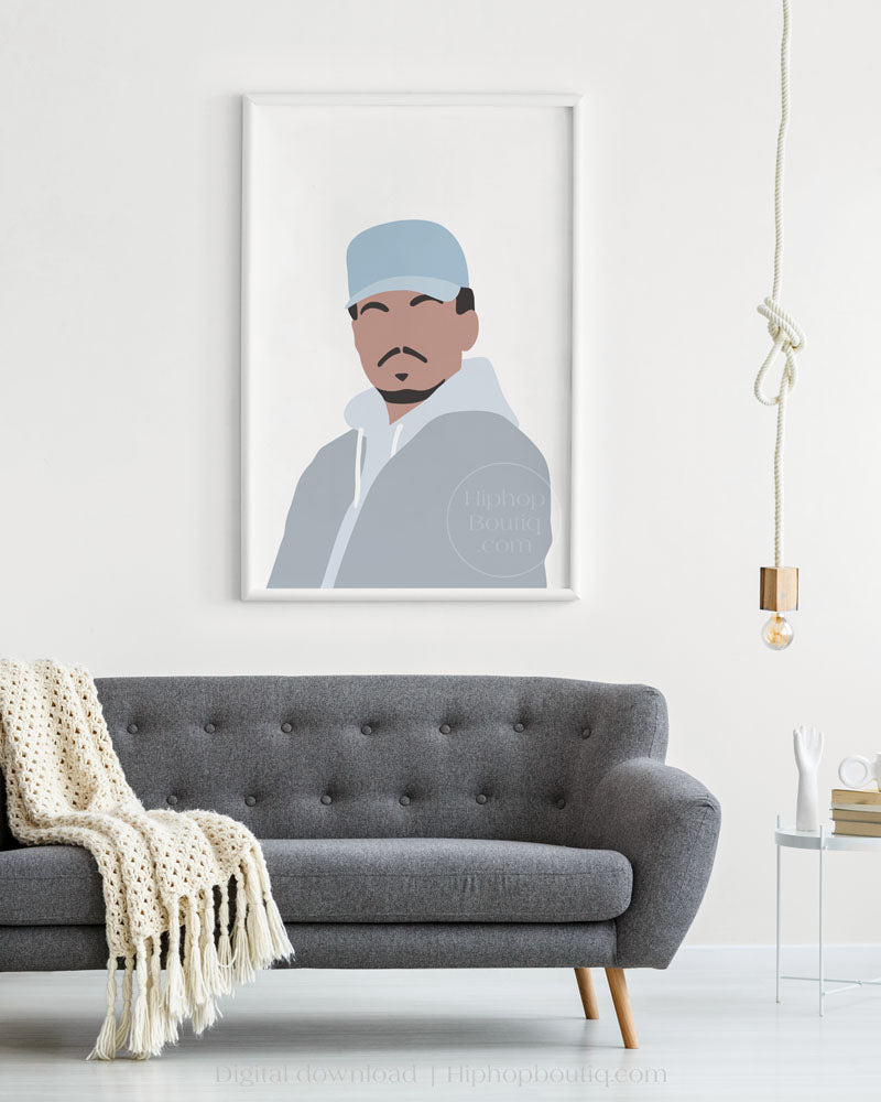 Rapper poster | Hip hop artist portrait printable - HiphopBoutiq