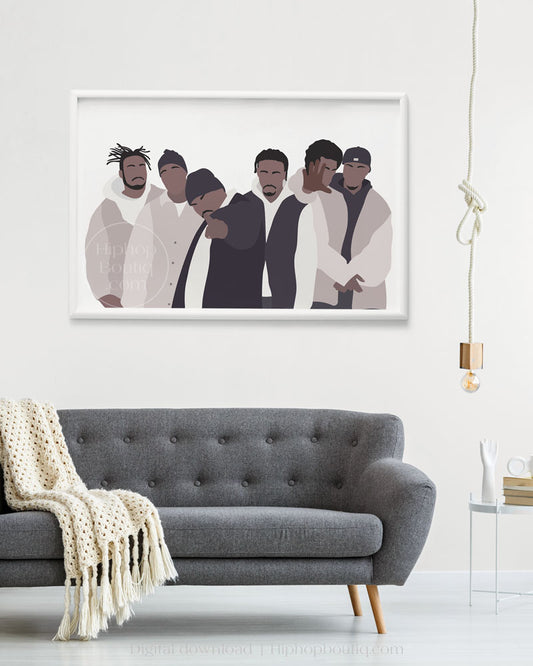 Old school rap group | Rapper poster | 90s hip hop artist wall art - HiphopBoutiq