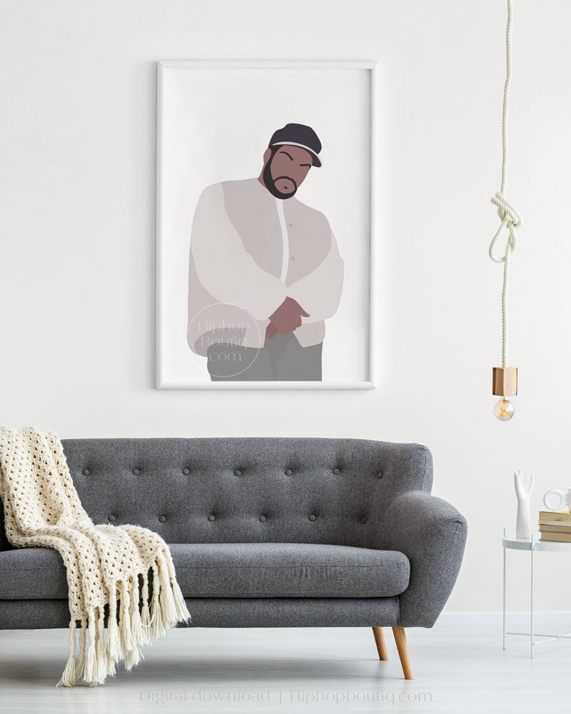 90s rapper poster | Old school hip hop wall art printable - HiphopBoutiq