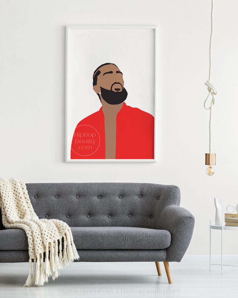 Rapper poster | Hip hop artist wall art | Rapper portrait printable - HiphopBoutiq
