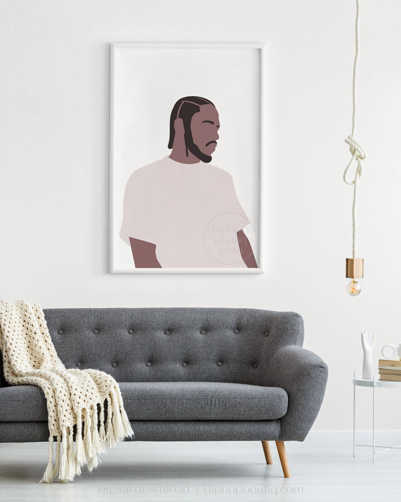 Rapper poster | Rapper portrait printable | Hip hop artist wall art - HiphopBoutiq