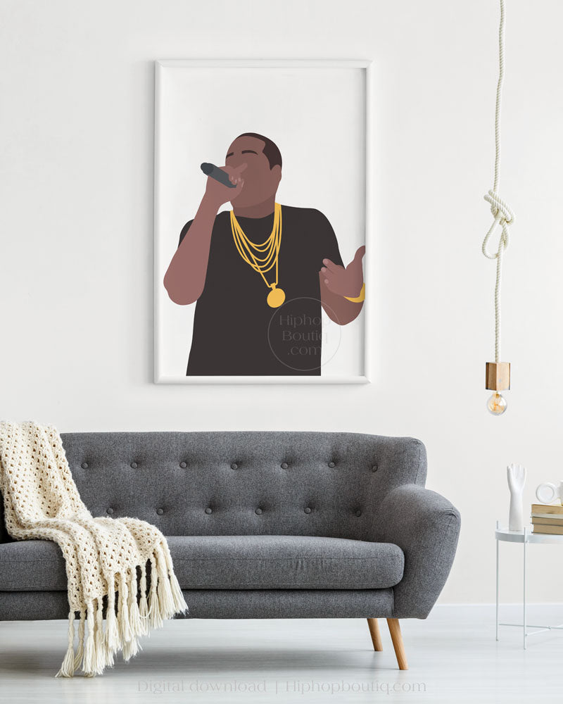 Old school rapper printable poster | 90s hip hop artist wall art - HiphopBoutiq