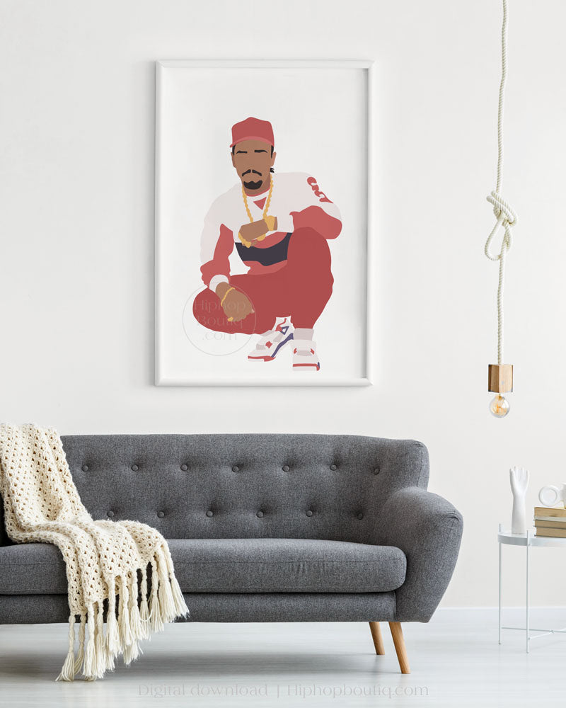 Old school rapper poster | 90s hip hop wall art printable - HiphopBoutiq