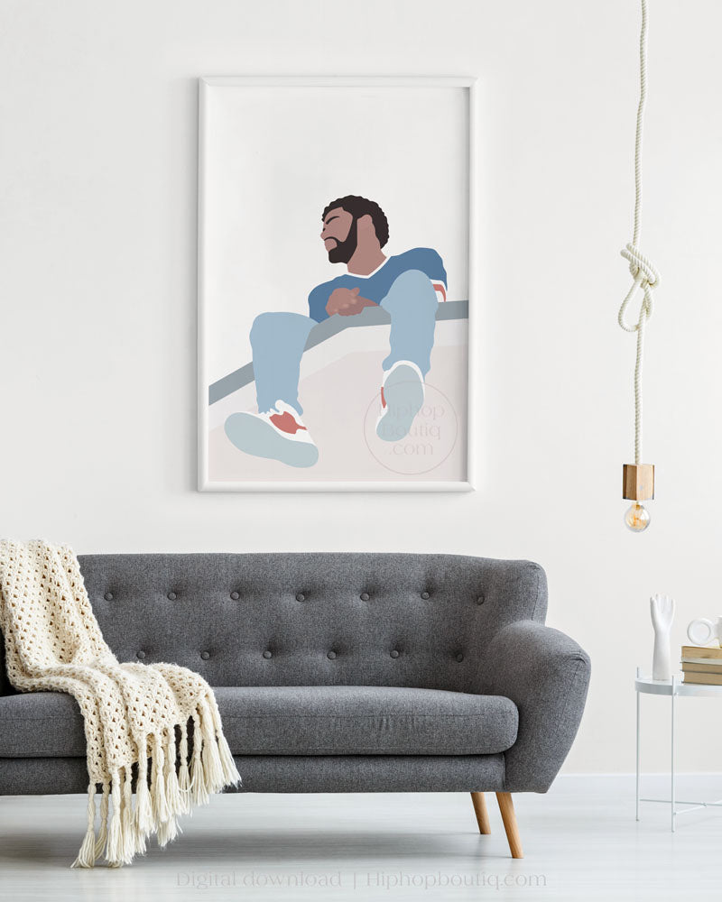 Rapper poster | Hip hop artist wall art | Rapper portrait - HiphopBoutiq