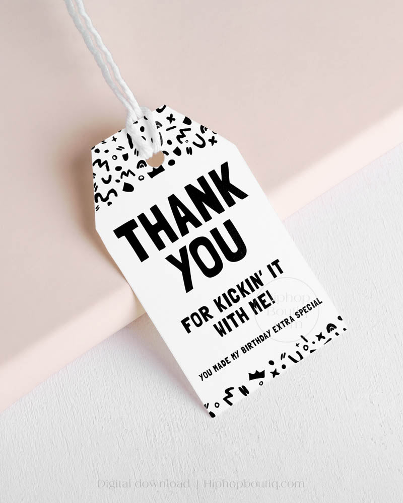 Thank You Gift Tag Hip Hop Themed Birthday
